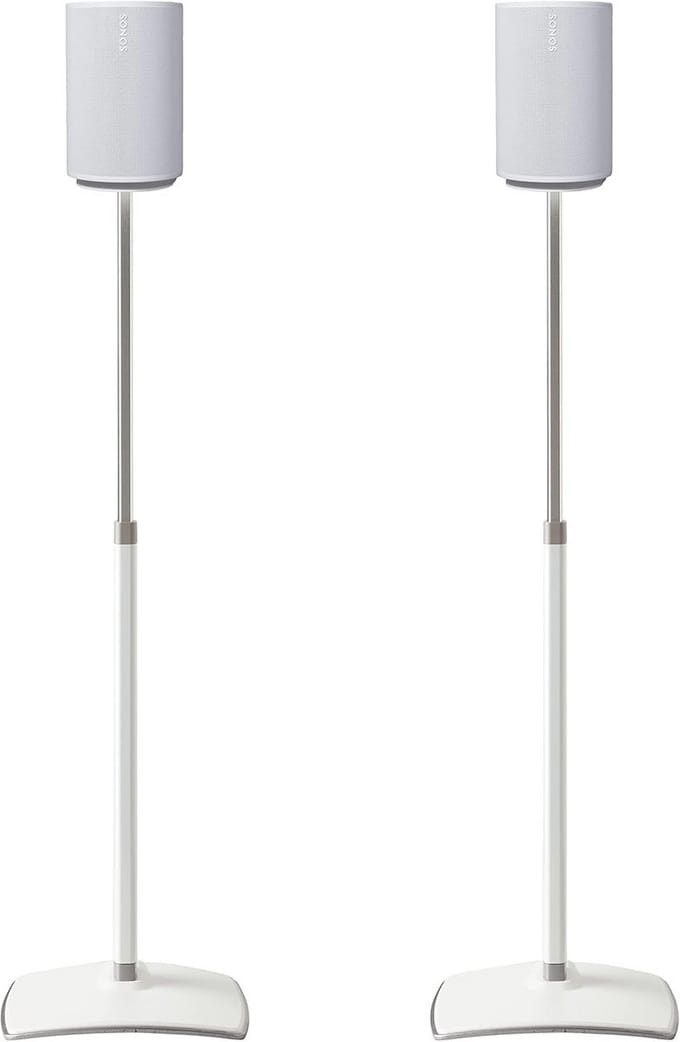 Verstelbare Speaker Stands voor Sonos Era 100 - Wit - Ideaal voor Thuisbioscoop en Surround Sound