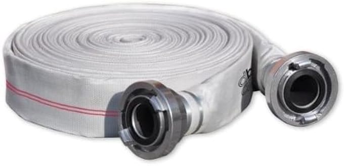 Water Slang Plat - Brandslang Tuin - Water Transport - C-Storz Koppeling - 20 Meter - Wit