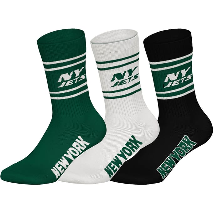 NFL NY JETS Crew Socks - 3-pack - Groen/Wit/Zwart - Maat 43/46