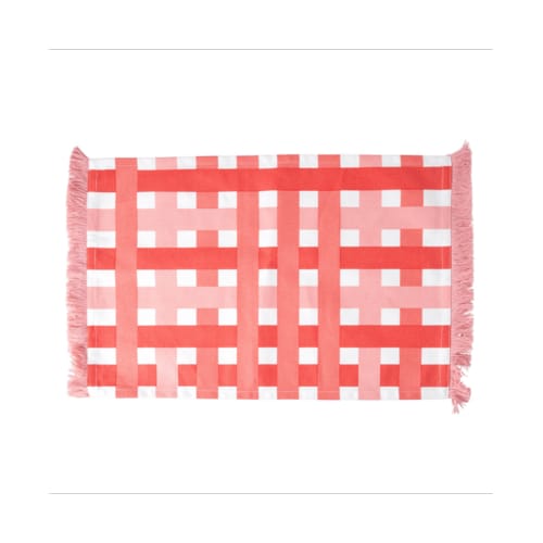 Rice placemat katoen, formaat 33 x 53 cm., kleur rood