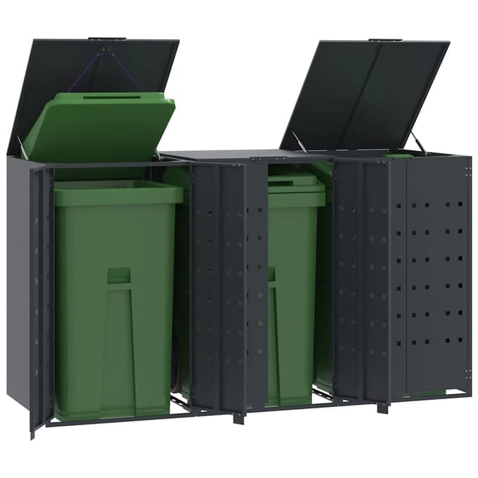 vidaXL - Containerberging - 3 - containers - 207x79x117 - cm - staal - antraciet