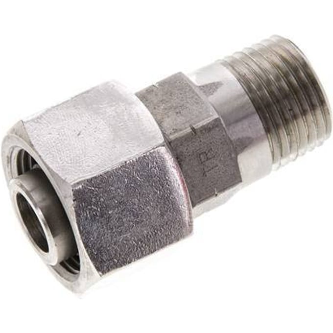 16S & 1/2'' NPT RVS Rechte Draaidoorvoer Buitendraad 400bar Verstelbaar ISO 8434-1