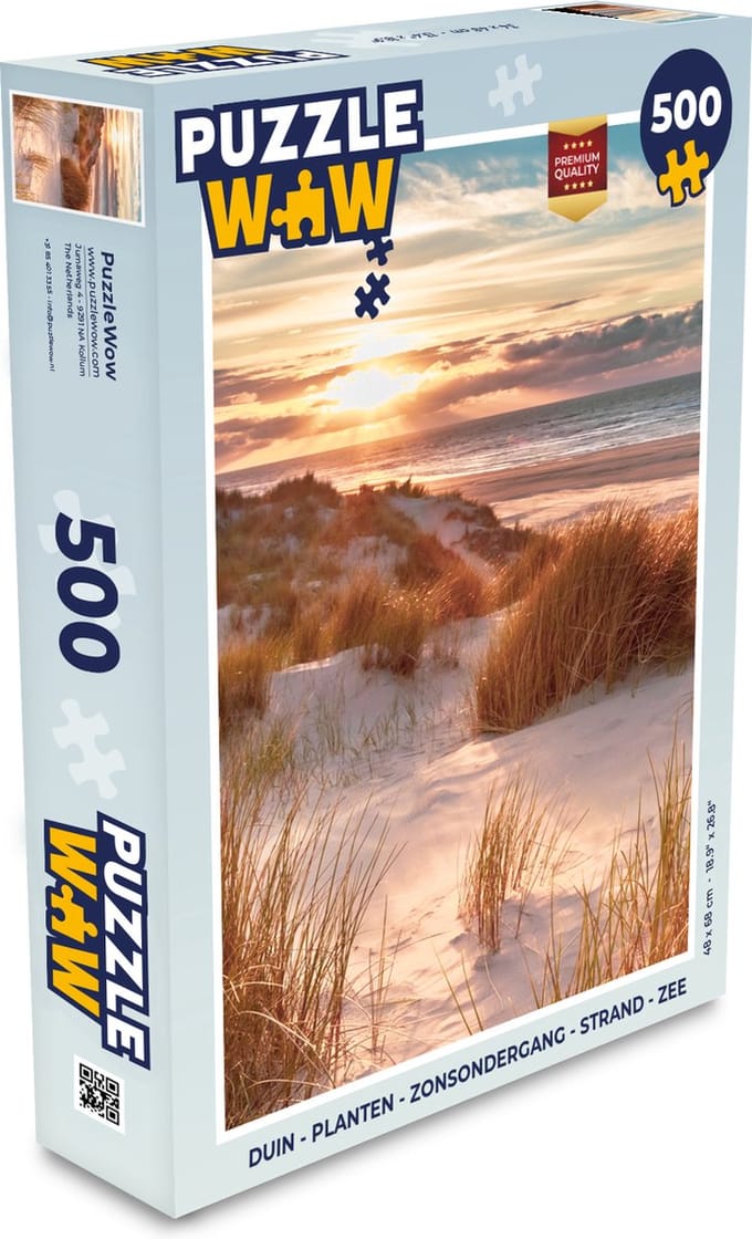 Puzzel Duin - Planten - Zonsondergang - Strand - Zee - Legpuzzel - Puzzel 500 stukjes