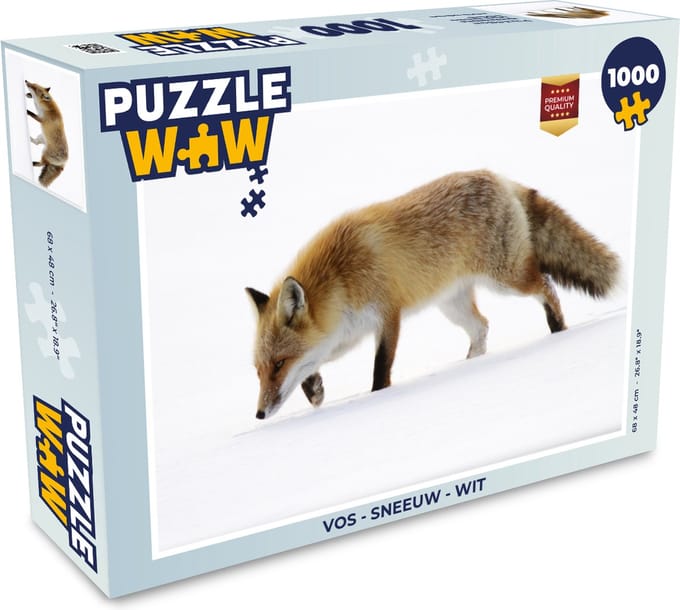 Puzzel Vos - Sneeuw - Wit - Legpuzzel - Puzzel 1000 stukjes volwassenen