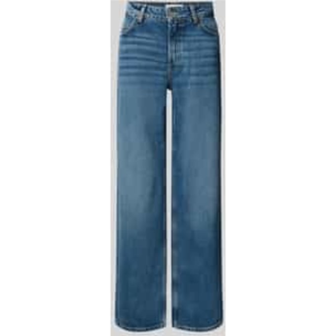 Wide leg jeans van een mix van katoen en viscose