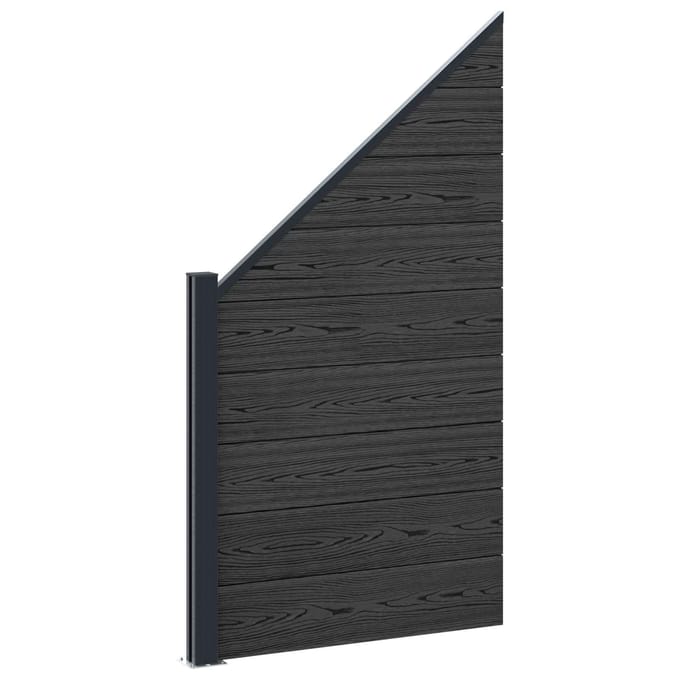 vidaXL - Hekset - 95 - x - 180 - cm - WPC - en - Aluminium - Zwart