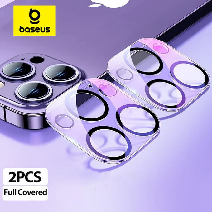 Baseus 2 STKS Camera Lens Protector voor iPhone 16 Pro Max 15 Pro Max 14 Plus Lens Gehard Glas Bescherming Film Screen Protector 2PCS