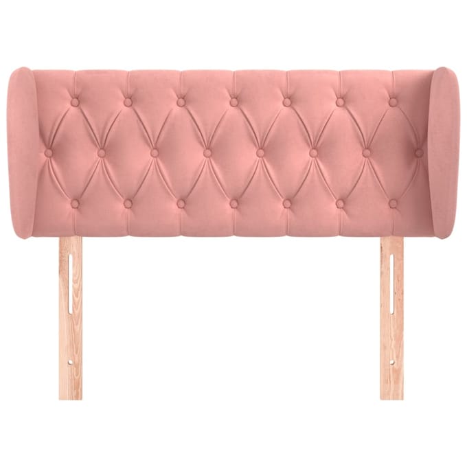 vidaXL - Hoofdbord - met - randen - 103x23x78/88 - cm - fluweel - roze