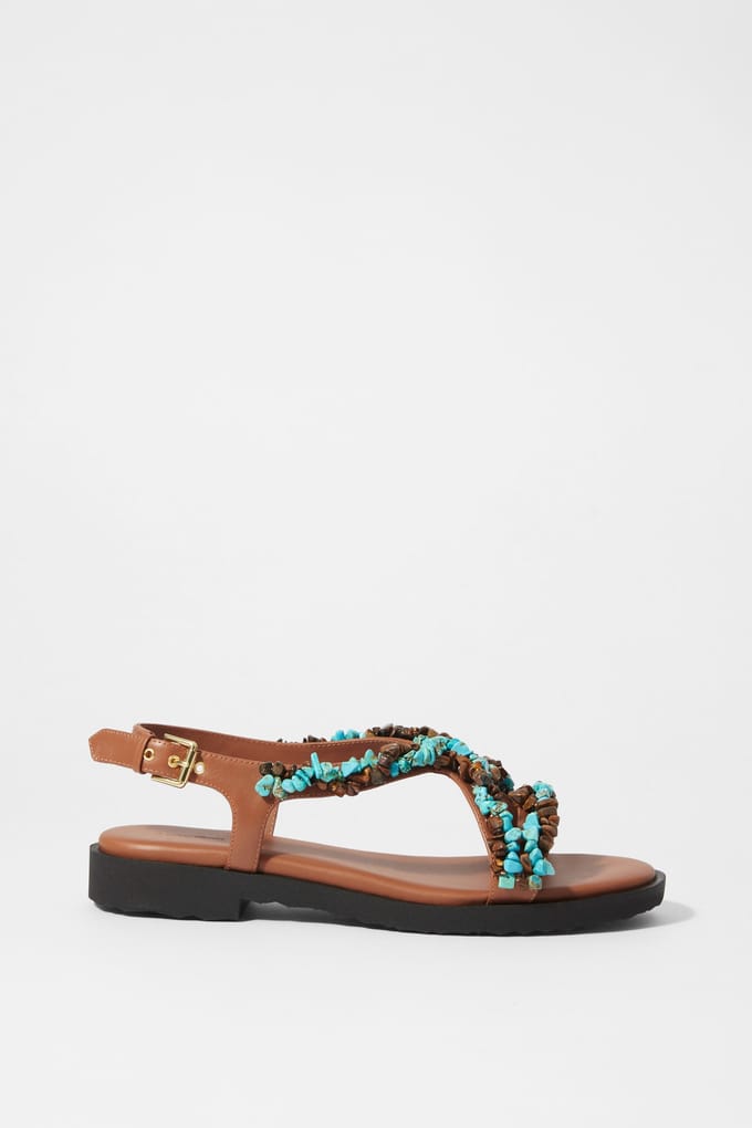 & Other Stories Larry Deco Summer Flat Brown Taglia: 41 | Infradito Outlet | Donna | Marrone