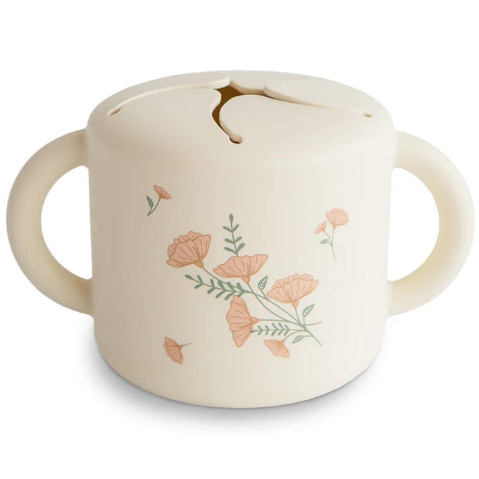 Mushie Snack Cup - Pink Flowers