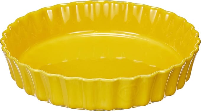 Keramische Taartvorm met Hoge Randen - Geel - 28x28 cm