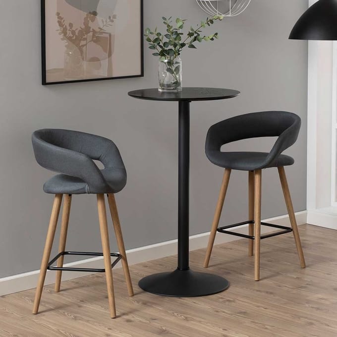 Giga Living Bartafel Ivsta - Rond Zwart - Ø60x105cm
