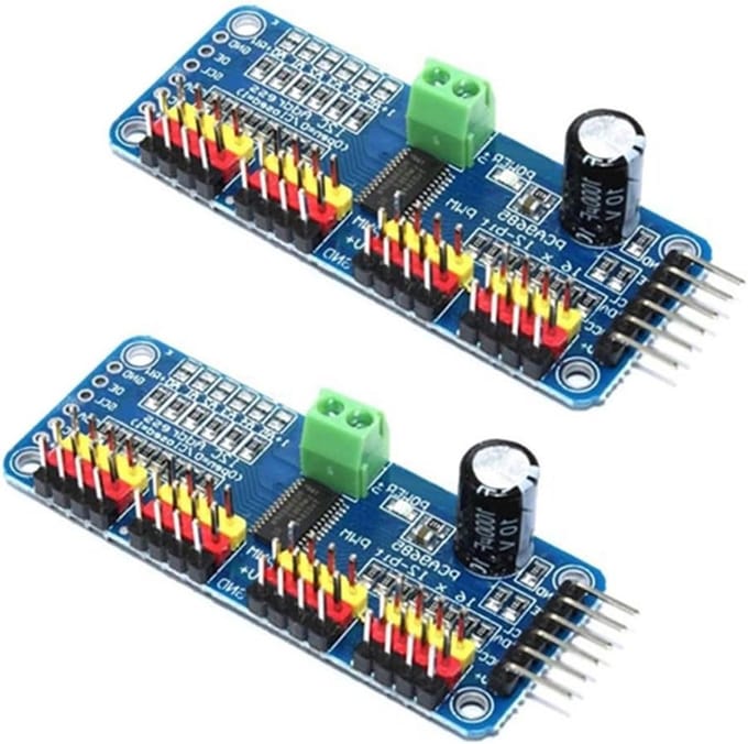PWM Motor Driver 16 Kanalen, 12-Bit IIC Module voor Robotbesturing en Elektronische Projecten - 2 Stuks