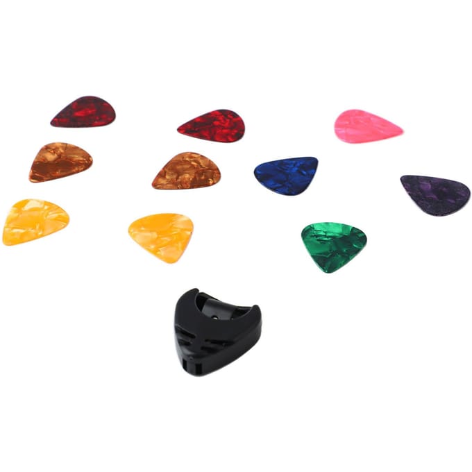 10 STUKS Gitaarpick Plectrum en Gitaarpick Houder Set Draagbaar Bas Accessoires Gereedschap brown