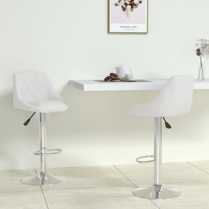 vidaXL - Barstoelen - 2 - st - kunstleer - wit