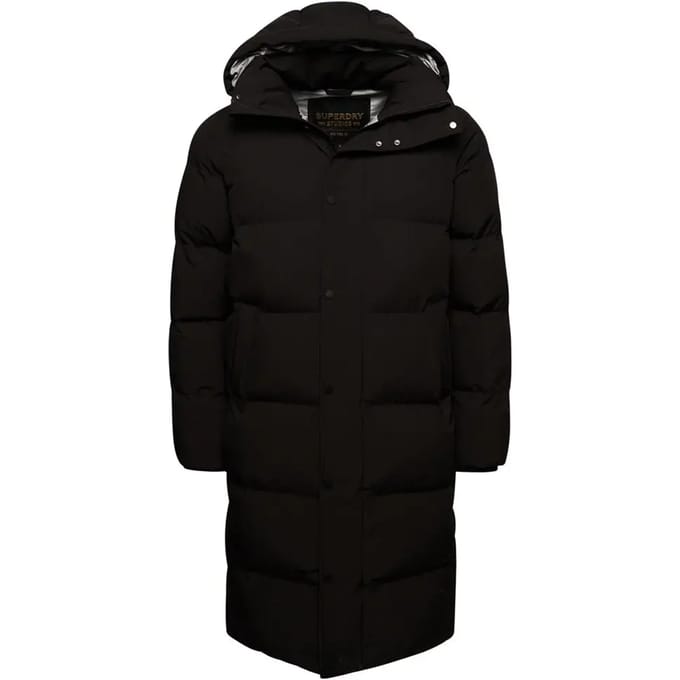 Superdry - Lange pufferjas met capuchon - Heren - Gewatteerde jassen