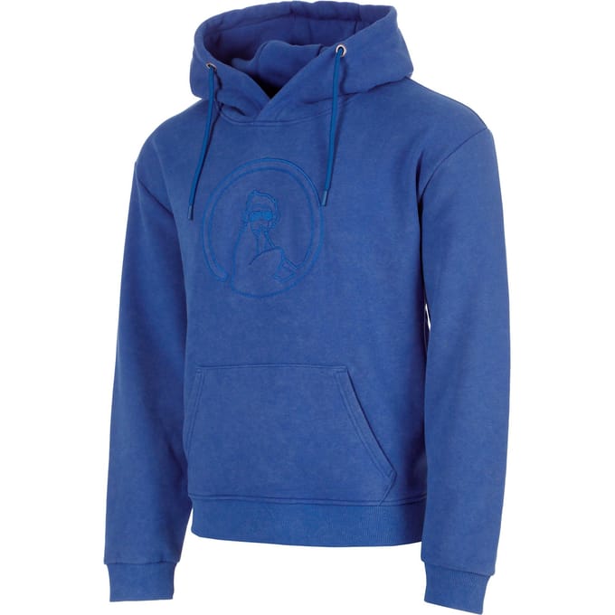 Quiet Please Crush Washed Out Loose Fit Sweater met capuchon Heren-blauw