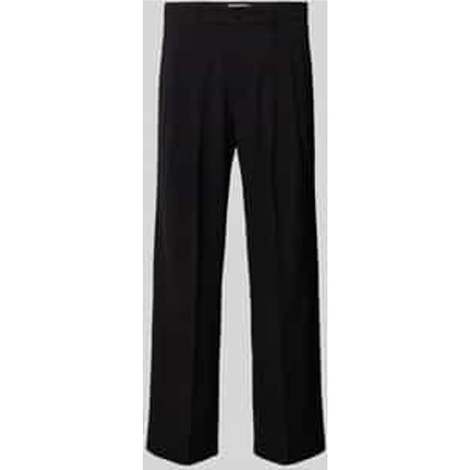Wide fit broek met persplooien, model 'Leek'