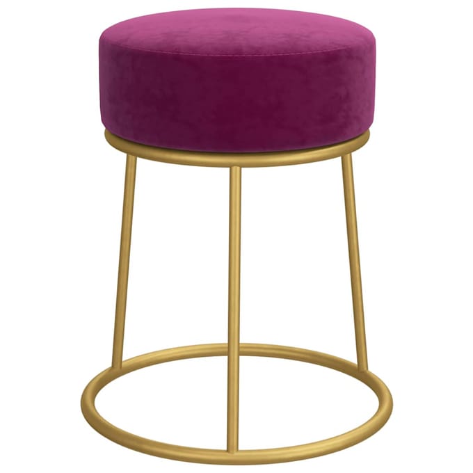 vidaXL - Hocker - rond - fluweel - paars
