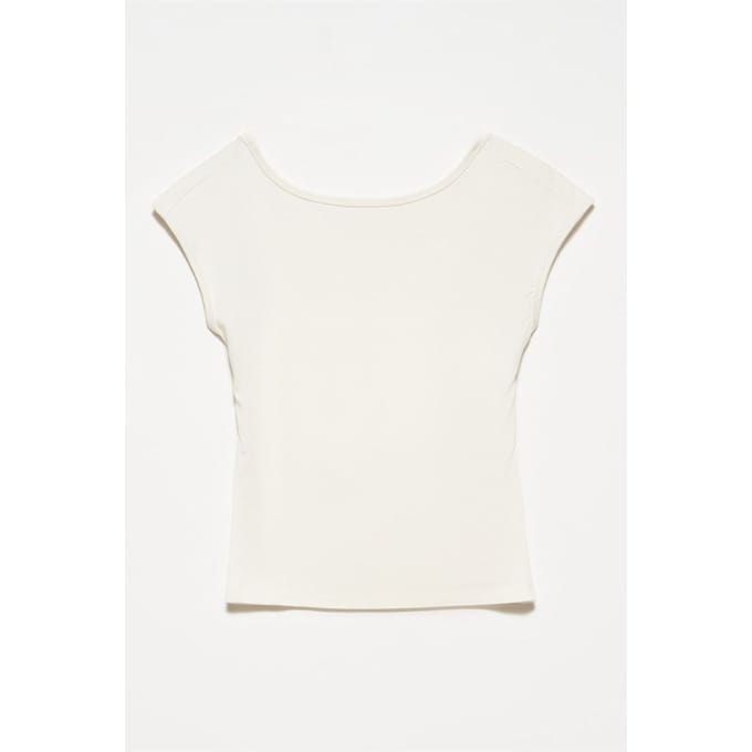 Slim Fit Cut-Out Jersey Blouse
