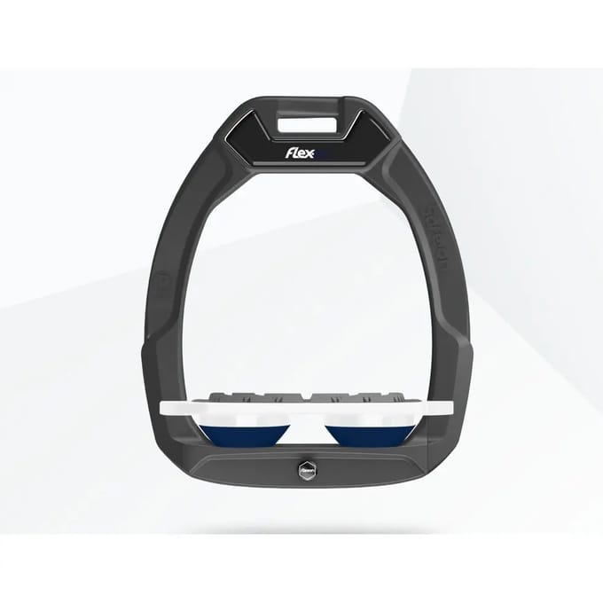 Veiligheidstijgers voor paardrijden Plat Grip Antraciet/Wit/Marine Flex-On Safe-On