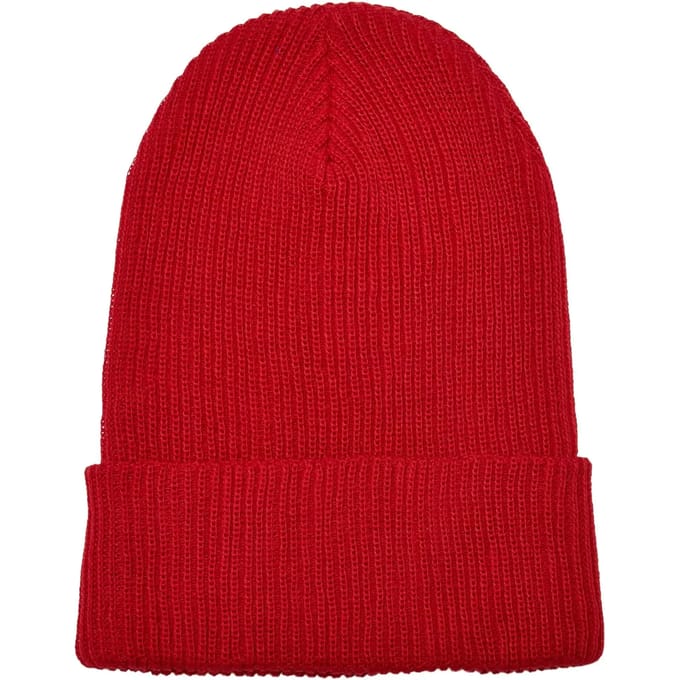 Urban Classics - Recycled Yarn Ribbed Knit Beanie Muts - Rood