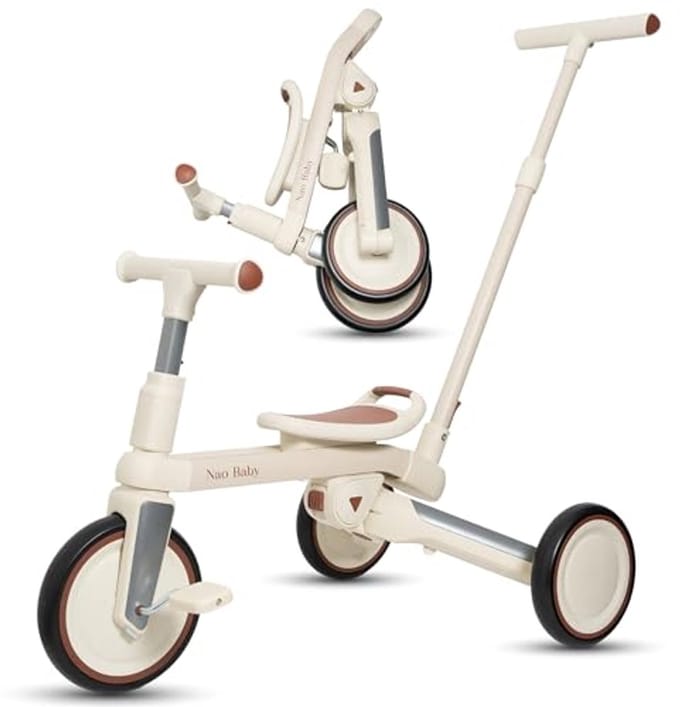 Inklapbare driewieler - Loopfiets kinderfiets - Kind ontwikkeling - 5-in-1 functie - 75 x 30 x 44 cm - Blauw