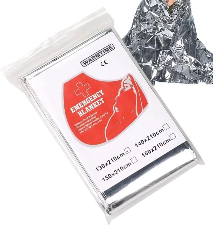 Survival Deken - Thermische Deken - Buiten Bescherming - Reflecteert Warmte - 130x210 cm - Zilver