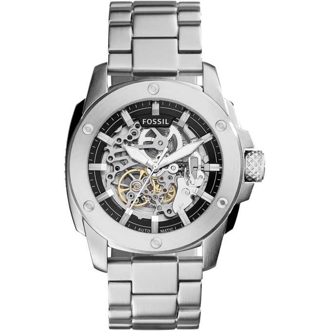Fossil ME3081 Heren Automatisch Skeleton Horloge, 50mm Zilver RVS