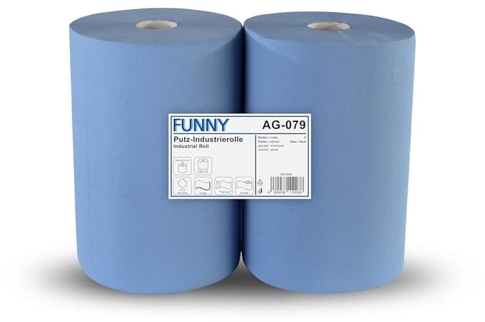 3-laags gerecycled poetspapier blauw, 500 vellen, 2 stuks
