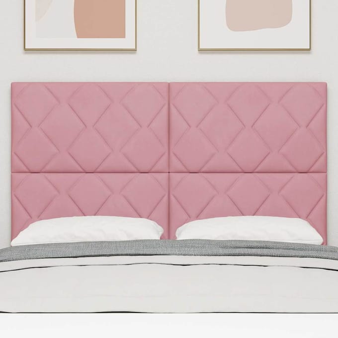 vidaXL - LED - Hoofdbord - Roze - 160 - cm - Fluweel