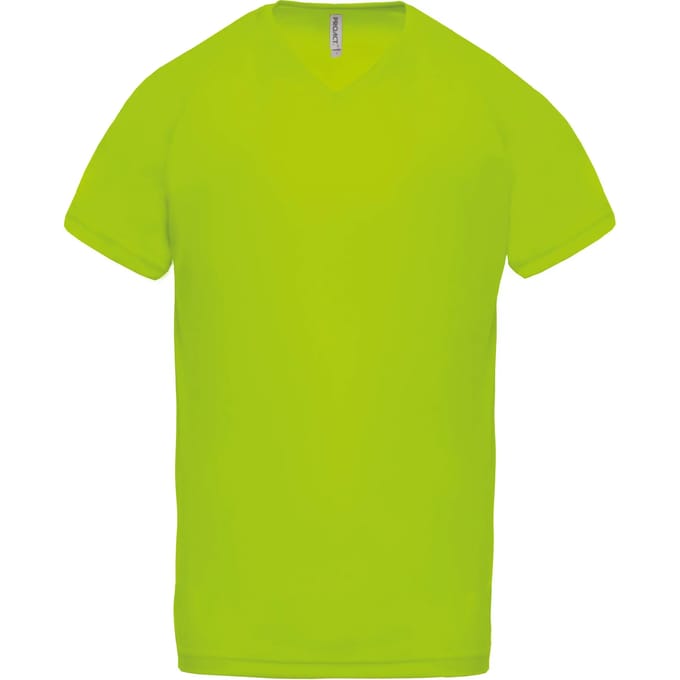 PROACT® Heren-sport-t-shirt V-hals PA476 - Lime - L