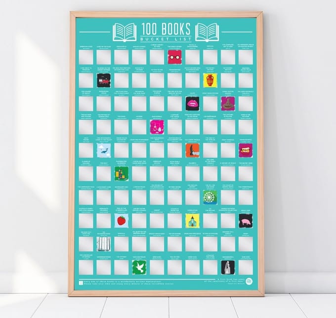 Gift Republic Bucketlist Scratch Poster - 100 Boeken