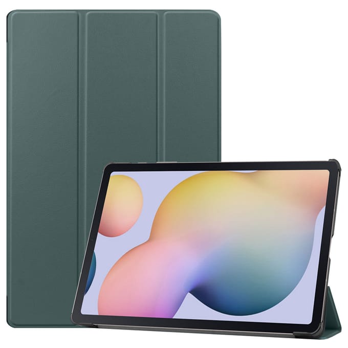imoshion Tablet Hoes - Geschikt voor Samsung Galaxy Tab S7 FE / Galaxy Tab S7 Plus / Galaxy Tab S8 Plus - Trifold Bookcase - Donkergroen