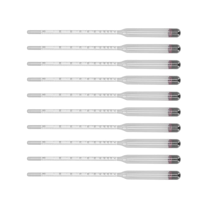 10 stuks Hydrometer Glas Bier Tester Wijnmeter Meetgereedschap Set Kit voor Thuis Brouwen 0 100 white