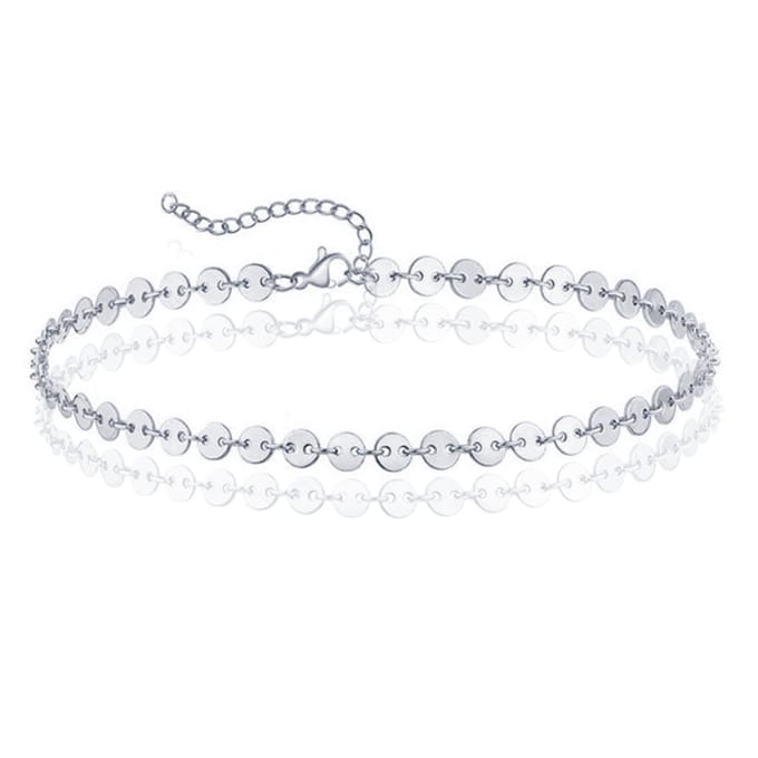 Pailetten Enkelband Solo - Zilver
