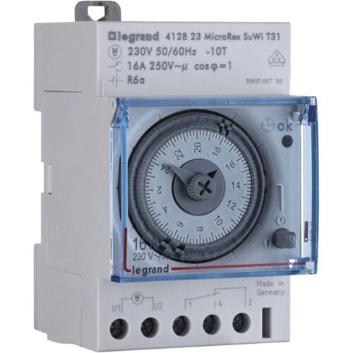 Legrand 412823 DIN-rail schakelklok Analoog 230 V 4000 W