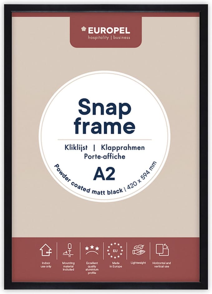 Kliklijst europel a2 25mm mat zwart | 10 stuks
