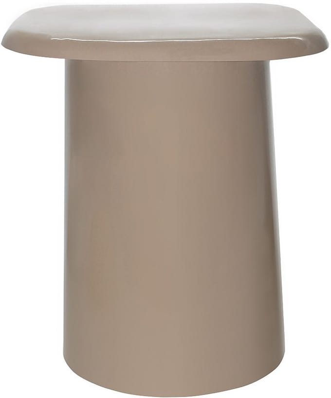 Vente-unique Bijzettafel van metaal - Glanzend taupe - LONIRA