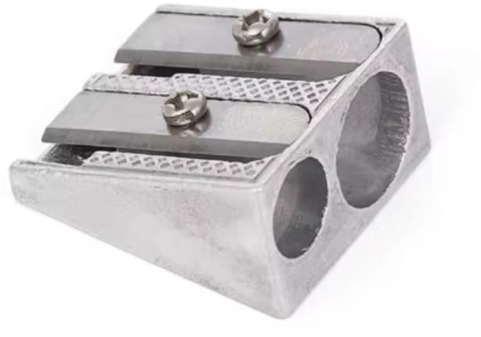 Scoby - Puntenslijper - Potloodslijper - Dubbel gat - Sharpener - 2 Gaats - Zilver