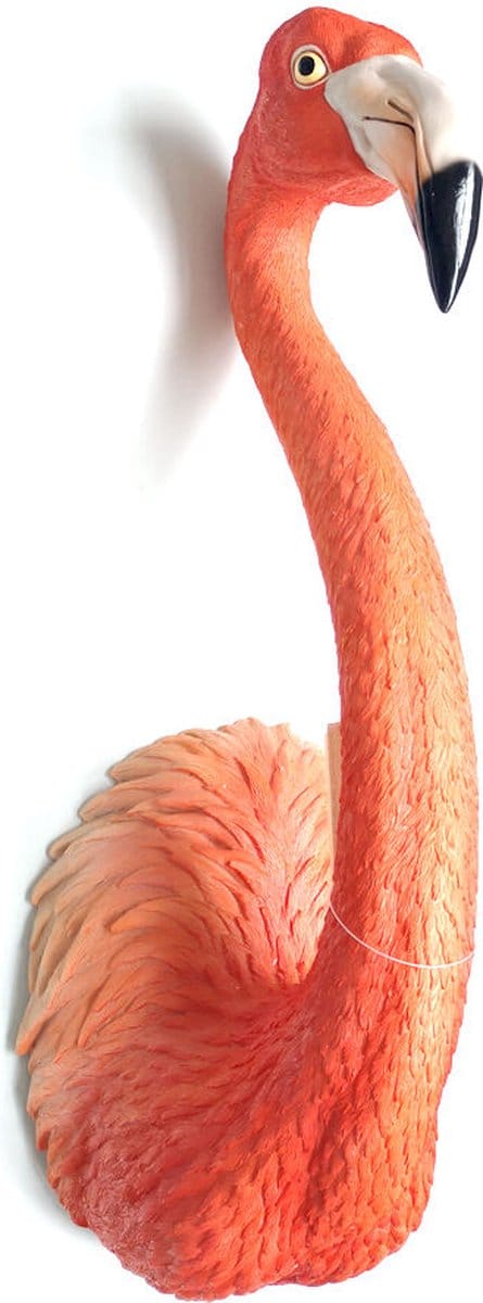 Fflamingo hoofd - wanddecoratie - kapstok - dierenhoofd