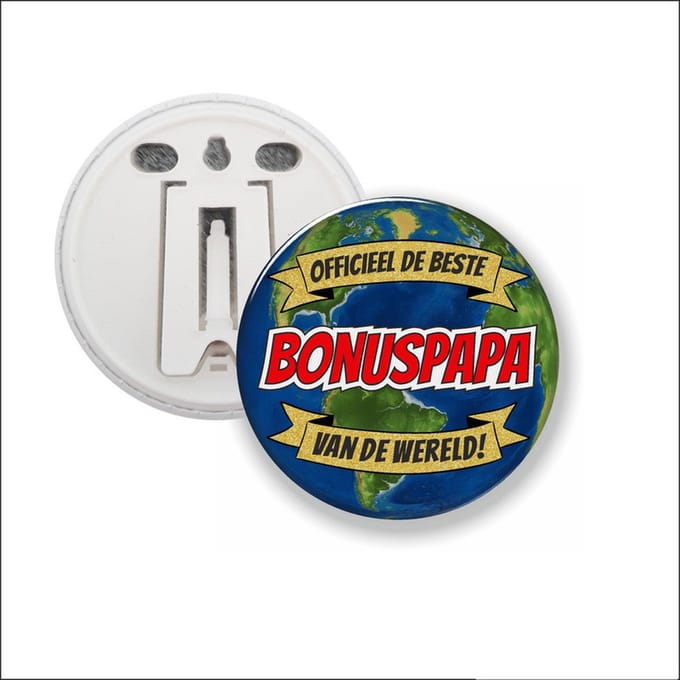 Button Met Clip 58 MM - Officieel De Beste Bonuspapa Van De Wereld