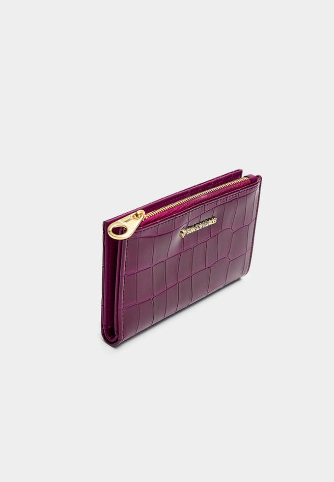 Stradivarius Basic portemonnee met coco-effect  Fuchsia OS