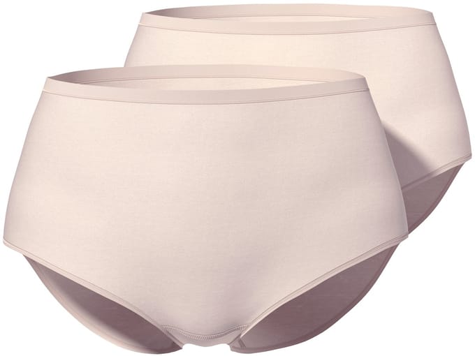 Ulla Popken - Dames - Hipster 2-pack Superfine - Parelwit - Maat 46+
