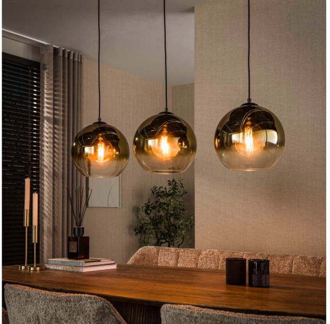 Hanglamp Bubble Shaded 3L - Goud - 110x29x150 cm