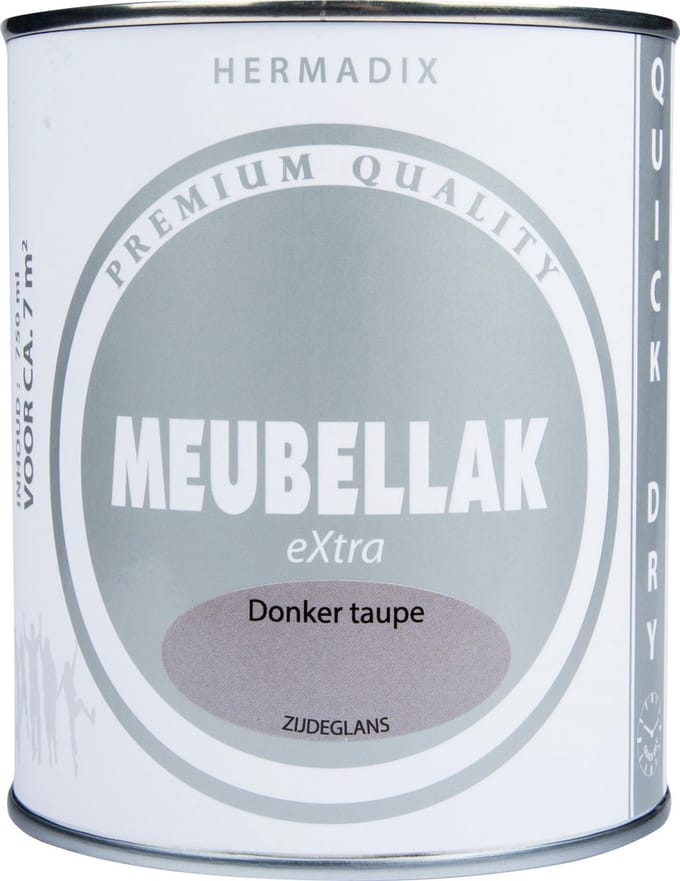 Hermadix Meubellak eXtra - Dekkend - Zijdeglans Donker taupe