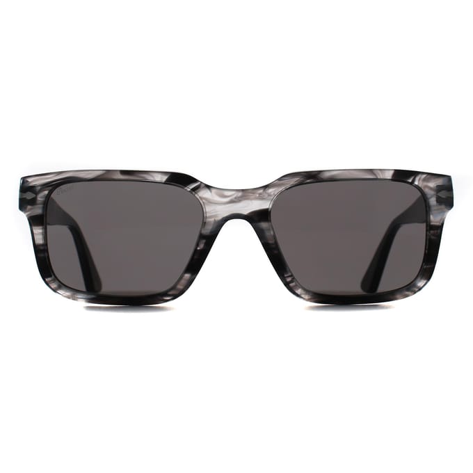 Persol PO3272S 1238B1 gestreepte zonnebril zwart & grijs donkergrijs