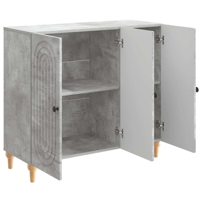 vidaXL - Dressoir - Betongrijs - 89 - x - 34,5 - x - 80 - cm - Bewerkt - hout