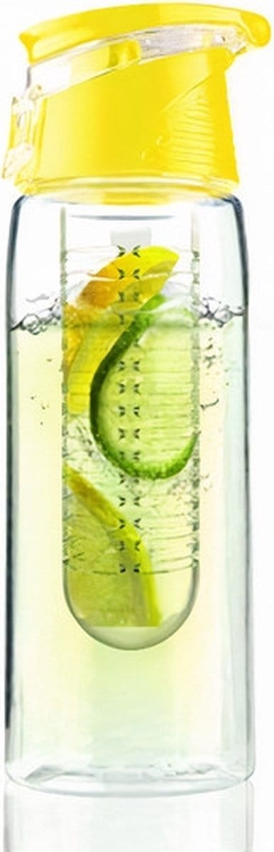Asobu Waterfles Flavour It 2 Go - Incl. Fruitfilter - 600 ml - Geel