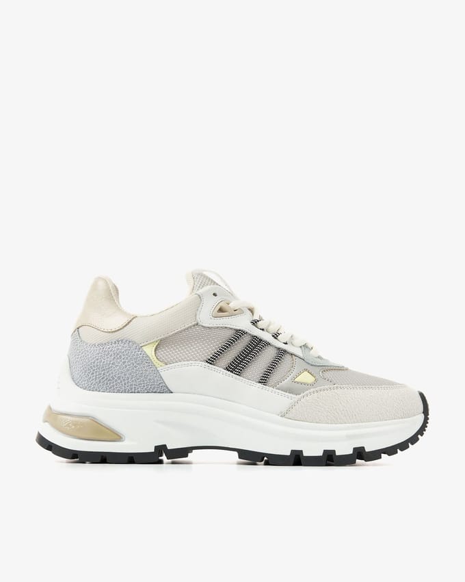 VIA VAI Liz Dae Sneakers Dames - Leer,Mesh,Su�de - Geel